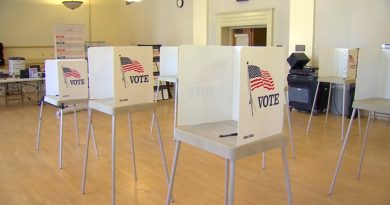 Voting booths set up at a Fresno vote center