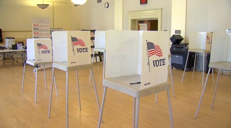 Voting booths set up at a Fresno vote center