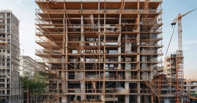 Generic illustration of an apartment building under construction
