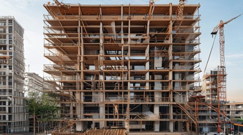 Generic illustration of an apartment building under construction