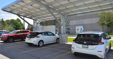 Solar canopy over EV charging stations